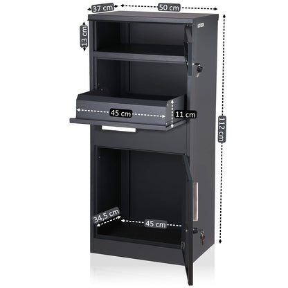 Zelsius Neptun Briefkasten mit Paketfach – Anthrazit RAL7016