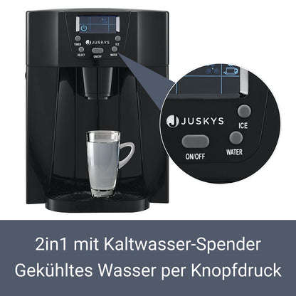 Juskys Eiswürfelbereiter PIM200L – Schwarz, 2in1 Direkt-Spender