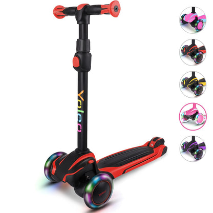 Yoleo Dreiradscooter LED Räder höhenverstellbar - Schwarz