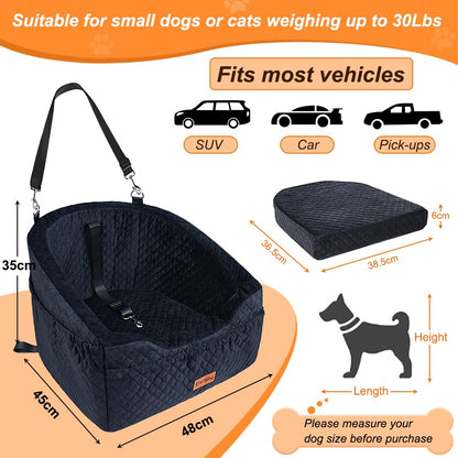 Vivifying Hundeautositz für kleine Hunde bis 9 kg, Schwarz
