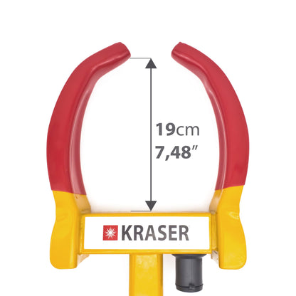 KRASER WA820 Radkralle, Parkkralle mit Anti-Bohrschloss, universal