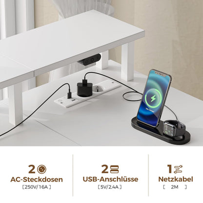 Rolanstar Gaming L-Schreibtisch 163 cm reversibel – Weiss