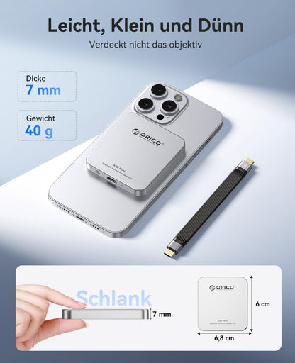 ORICO K20Mini 1TB Externe SSD - iPhone 15/16 Typ-C Magnetisch