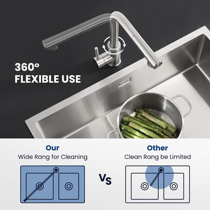 CECIPA Küchenarmatur Ausziehbar - Edelstahl Hochdruck
