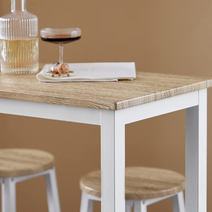 SoBuy OGT22-WN Bartisch Garnitur 5-teilig weiss-Natur