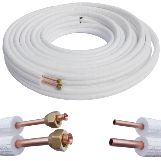 Kolor Kupferrohr Kältemittelleitung 1/4" 3/8" Klima WP – 9m. Kupferfarbenes Rohr für Kältemittel in Klima- & Wärmepumpen.