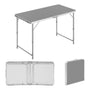 WOLTU Campingtisch Klapptisch 120 x 60 cm, höhenverstellbar, Grau – klappbar, mit Aluminiumgestell und MDF-Platte