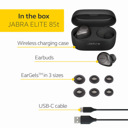 Jabra Elite 85t True Wireless In-Ear Bluetooth Kopfhörer - Titanschwarz