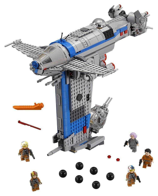 LEGO Star Wars Resistance Bomber Raumschiff Set - 75188: Dunkelgraues, blockiges Raumschiff mit Bombenschacht zur präzisen Bombardierung feindlicher Schiffe.