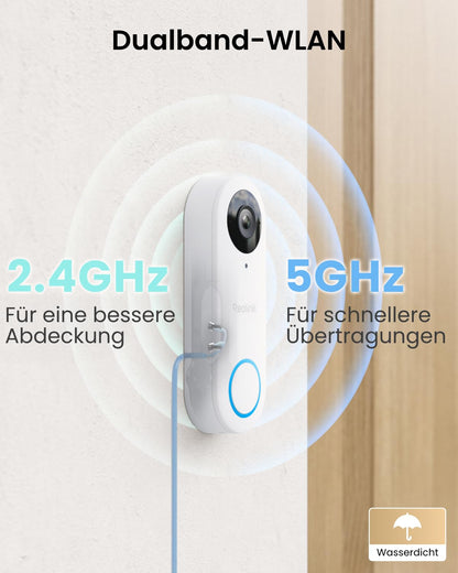 Reolink Video Doorbell WiFi, 5MP Video-Türklingel mit Paketerkennung
