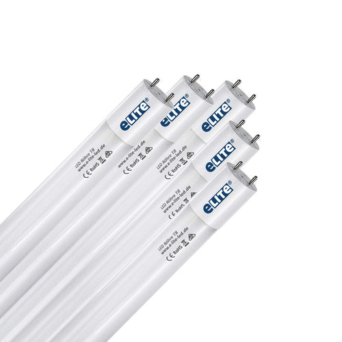 eLITe T8 LED Röhre 150cm - Tageslichtweiss 5er-Pack: Gefrostete weiße LED-Röhre (150cm) für helle Tageslichtweiss-Beleuchtung in T8-Fassungen.