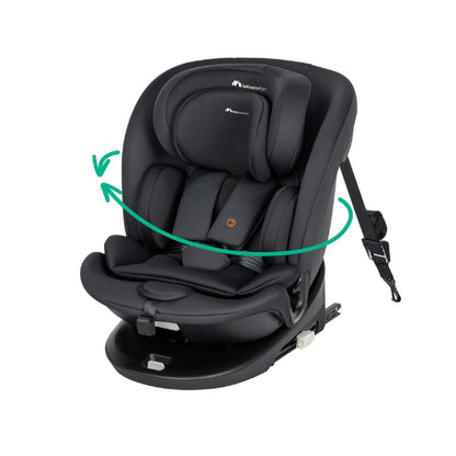 Bebeconfort RevolveFix 360 i-Size Kindersitz 360 Drehbar - Full Black. Schwarzer i-Size Kindersitz, 360° drehbar, für sicheren Kindertransport im Auto.