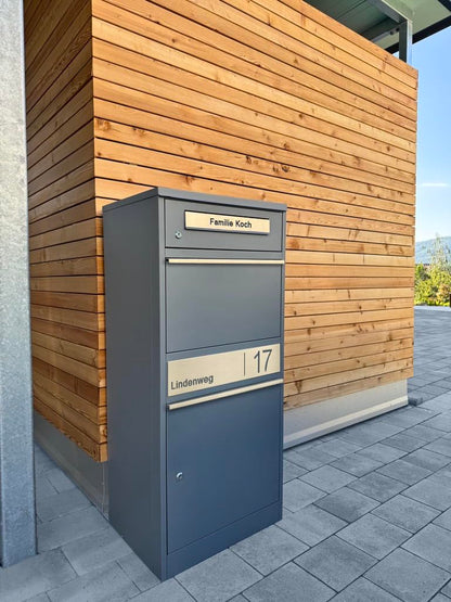 Metzler Bispo 2 Standbriefkasten Paketbox - Anthrazitgrau XXL
