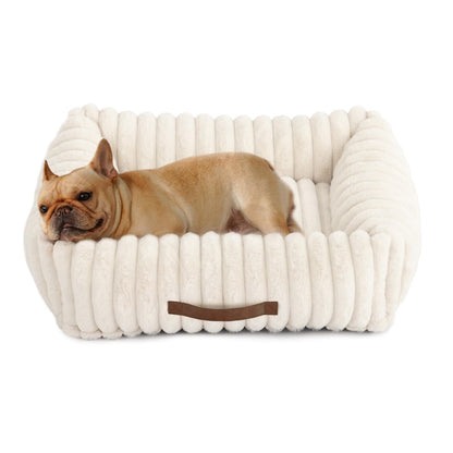 Upvilla Hundebett für kleine Hunde, waschbar, Memory-Schaum, Beige
