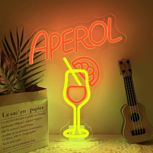 PILOYINDE Aperol Spritz LED Neonschild – Cocktail Bar Wanddeko
