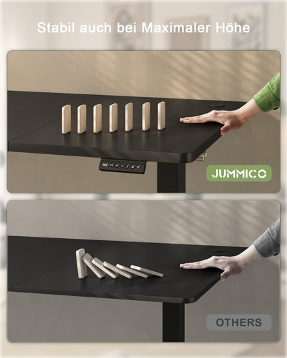 JUMMICO Schreibtisch höhenverstellbar elektrisch 180 x 80 cm schwarz