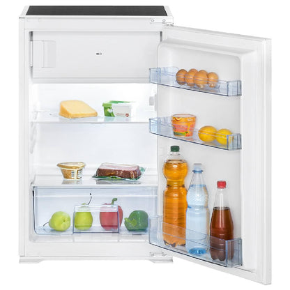 Bomann KSE 7810 Einbau Kombikühlschrank 118L Abtauautomatik, weiß. Integrierbares Gerät kühlt und gefriert Lebensmittel.
