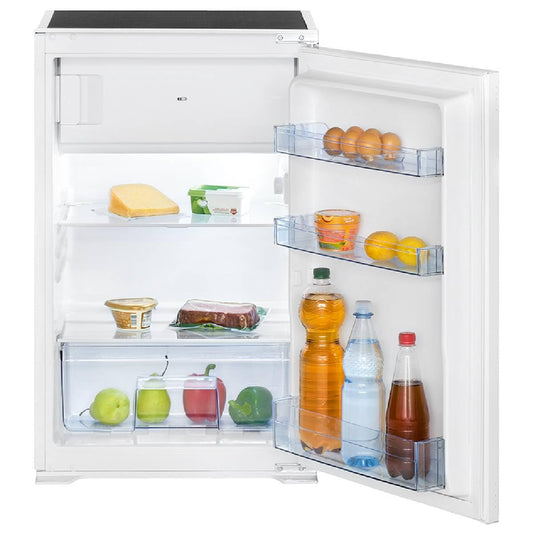 Bomann KSE 7810 Einbau Kombikühlschrank 118L Abtauautomatik, weiß. Integrierbares Gerät kühlt und gefriert Lebensmittel.