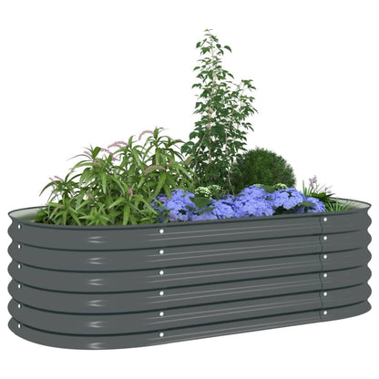 vidaXL Hochbeet Gemüsebeet Stahl Grau - 160x80x44 cm