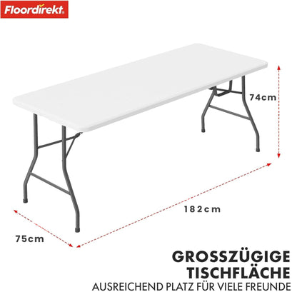 Floordirekt Klapptisch Akita 183x76 cm - Buffettisch mit Tragegriff