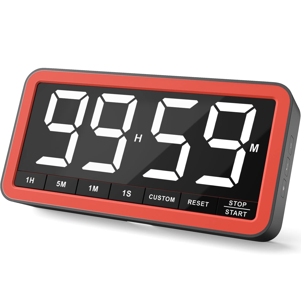 VOCOO Küchentimer digital, 19,8 cm LED-Anzeige, Magnet, Schwarz-Orange – Countdown-Timer für Küche und Klassenzimmer