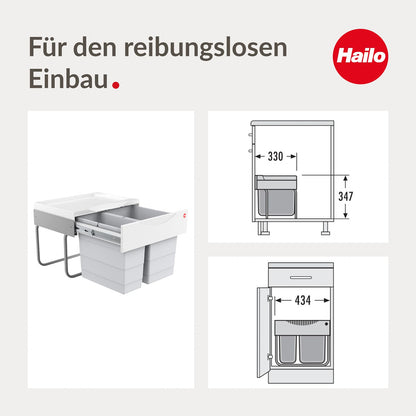 Hailo TR Swing 3644701 Abfalleimer Drehtür Schrank 50.2/30 Grau