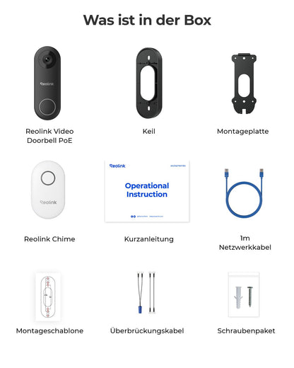 Reolink 5MP PoE Video-Türklingel kabelgebunden mit Chime