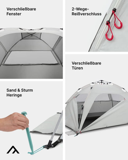 qeedo Quick Palm Strandmuschel für 2 Personen mit UV-Schutz 80+