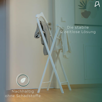 Staboos Stummer Diener klappbar Massivholz – Weiss