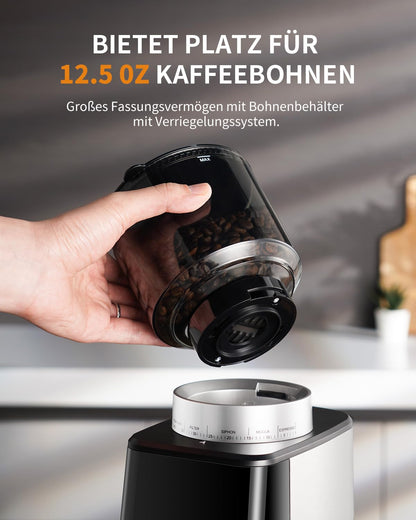 SHARDOR Kaffeemühle Elektrisch - 51 Stufen, Kegelmahlwerk