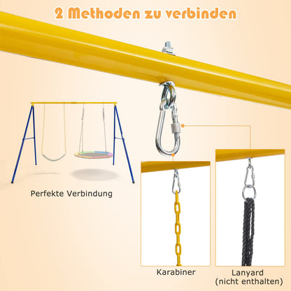 COSTWAY Doppelschaukel mit Gestell, Kinderschaukel & Nestschaukel