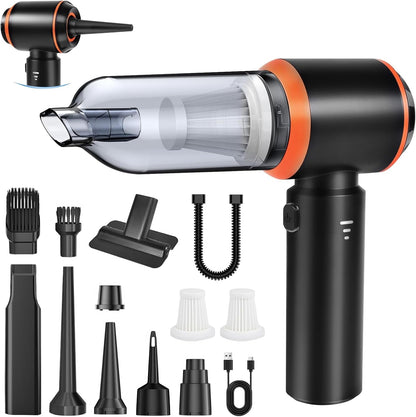 FIVAVA Akku Handstaubsauger 4-in-1, 25000 Pa, bürstenloser Motor – kabellos, mit 9 Zubehörteilen für Auto und Haushalt