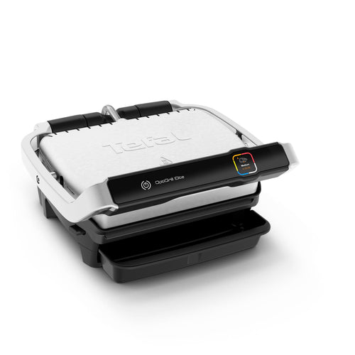Tefal OptiGrill Elite Kontaktgrill - GC750D16. Silberner Kontaktgrill. Grillt Fleisch, Fisch, Gemüse präzise und automatisch.