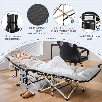 Yaheetech Feldbett mit Matratze, klappbares Campingbett bis 150 kg