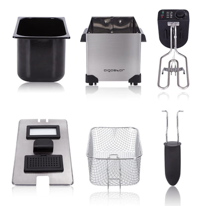 Aigostar Ushas Fritteuse 3 L, 2200 W, Edelstahl, BPA-frei