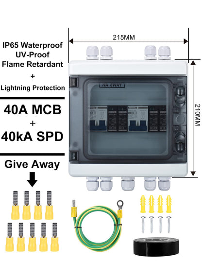 PV DC Überspannungsschutz Trennschalter 1000V - 2 String IP65