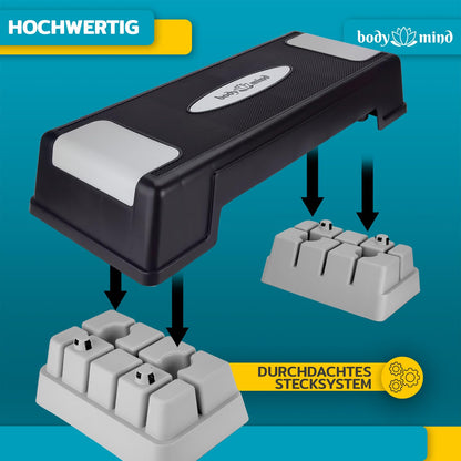 Body & Mind Aerobic Steppbrett Deluxe mit Anti-Rutsch-Matte