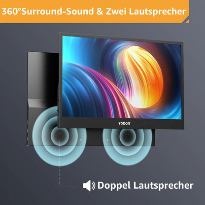 Yodoit Tragbarer Monitor – 15.6 Zoll FHD IPS USB-C HDMI