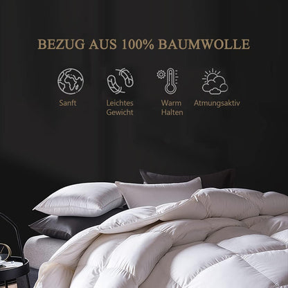 DWR Daunendecke Ganzjahr Bio-Baumwolle 200x200 cm weiss