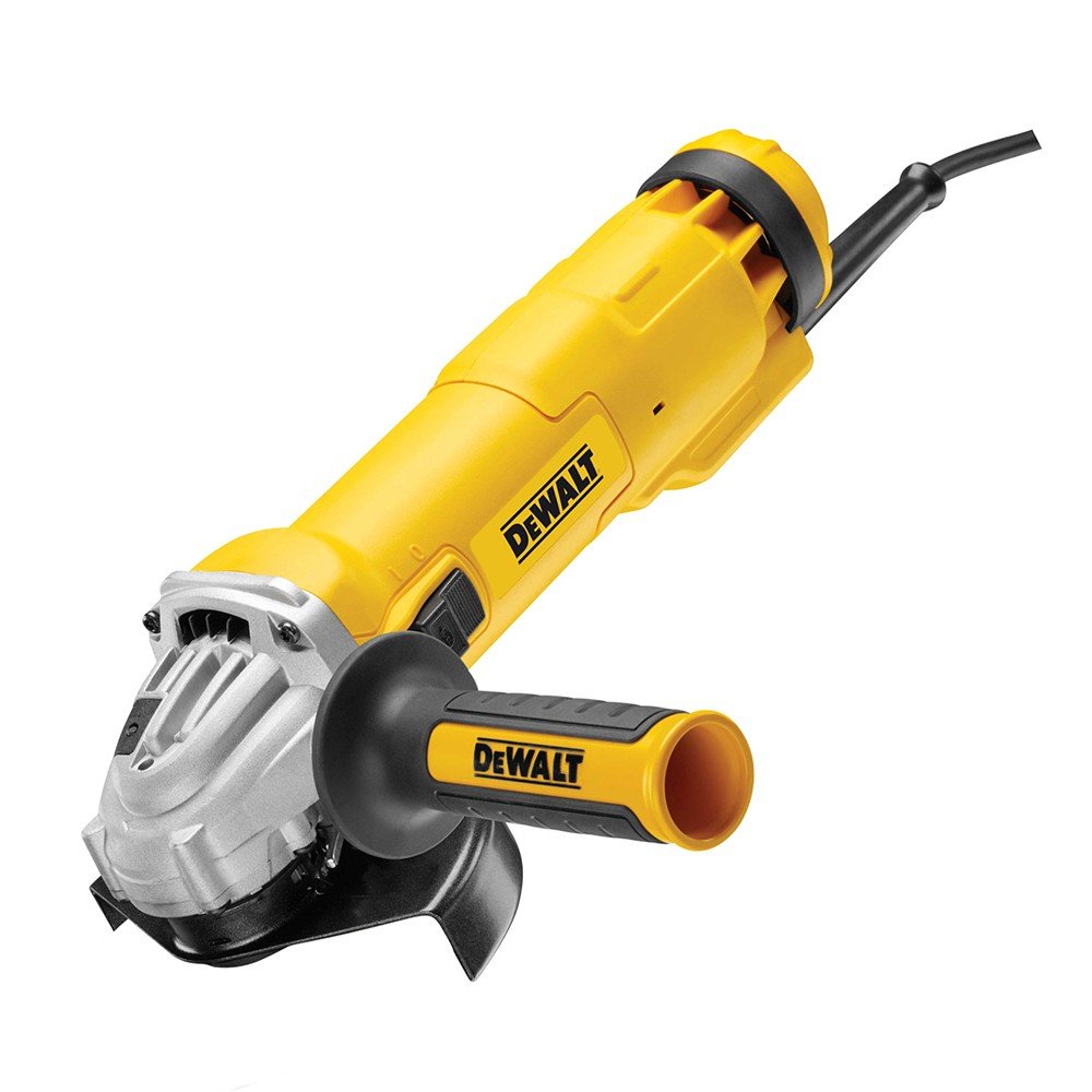 DeWalt DWE4227-QS Mini-Winkelschleifer 125mm 1200W. Gelb-schwarzer Winkelschleifer zum Trennen u. Schleifen von Metall, Stein.