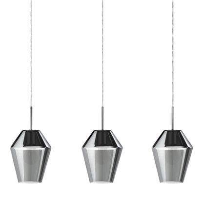 EGLO Murmillo Pendelleuchte 3-flammig Chrom Schwarz-Transparent