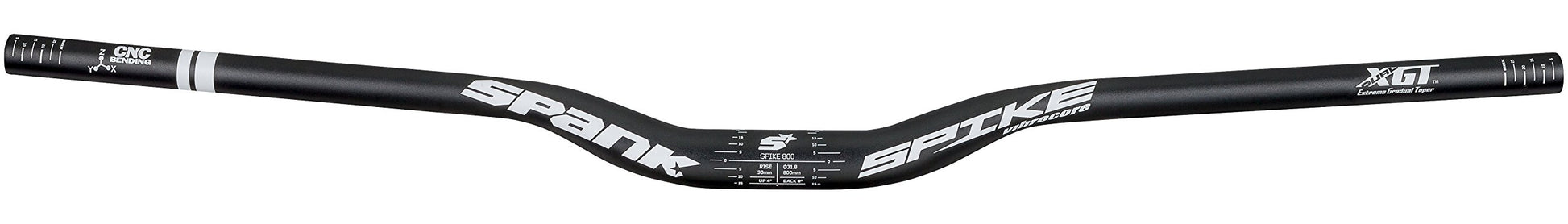 Spank Spike 800 Race Lenker VIBRO CORE 31.8mm 30mm Black. Schwarzer, gekröpfter Lenker für Mountainbikes. VIBRO CORE reduziert Vibrationen für präzise Lenkung.