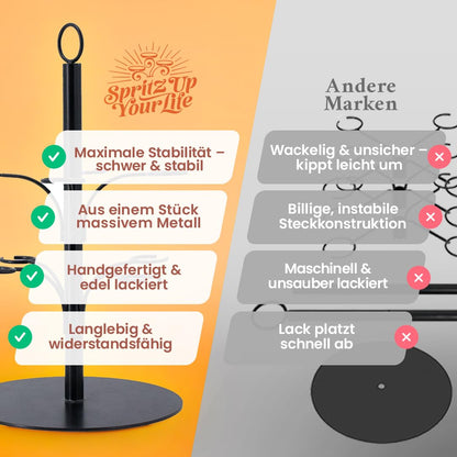 SpritzUpYourLife Getränke-Tower Aperol-Ständer für 8 Gläser, schwarz