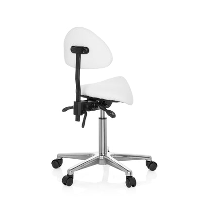 hjh OFFICE TOP Work 20 PU Sattelhocker mit Lehne Weiss