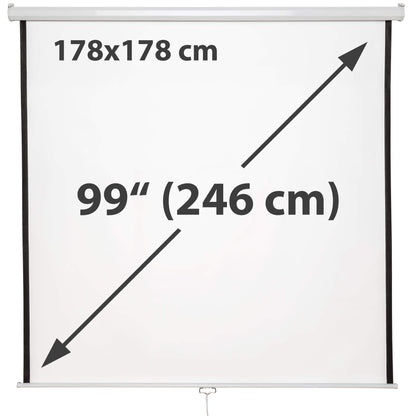 tectake Beamer Projektionsleinwand Heimkino Rollo 178x178 cm