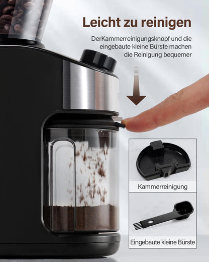 SHARDOR Kaffeemühle CG836, elektrisch mit Scheibenmahlwerk, 200 W