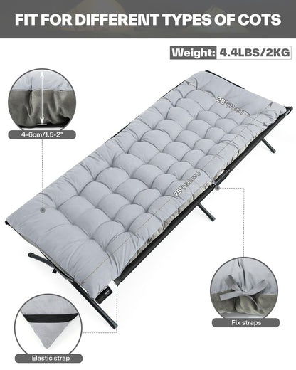 Sportneer Feldbett Auflage, Camping Matratze 190 x 71 cm, 2 kg