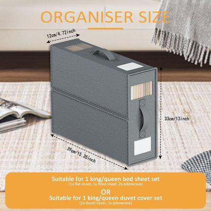 WANGIRL Bettwäsche Organizer 6 Stück, faltbare Aufbewahrungsbox