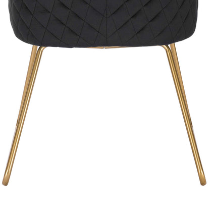WOLTU BH271sz-1 Esszimmerstuhl - Samt Schwarz Gold Beine