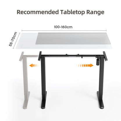 Claiks Tischgestell höhenverstellbar mit Rollen – Schwarz